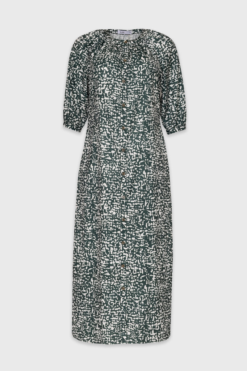 slim fit dress slacks Green Printed Maxi Dress – BLANK