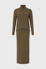 Olive Raglan Sleeve Maxi Dress