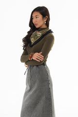 Green Seamless Turtleneck Top