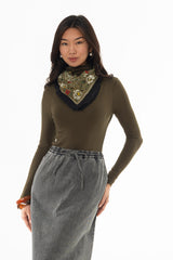 Green Seamless Turtleneck Top