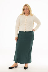 Green Silk Feel Slip Skirt