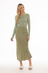 Green Slip Skirt
