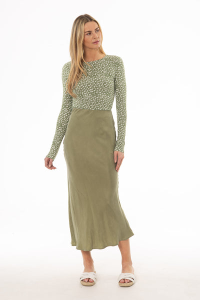 green full skirt dress Strapless Twist Cuff Neck Satin Maxi Dress with Basque-Waist & Full Skirt