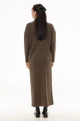 Olive Sweater Maxi Skirt