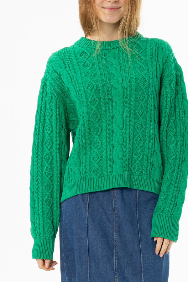 Green Tri Knit Sweater