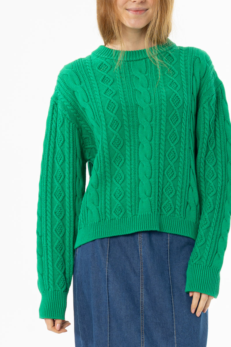 Green Tri Knit Sweater