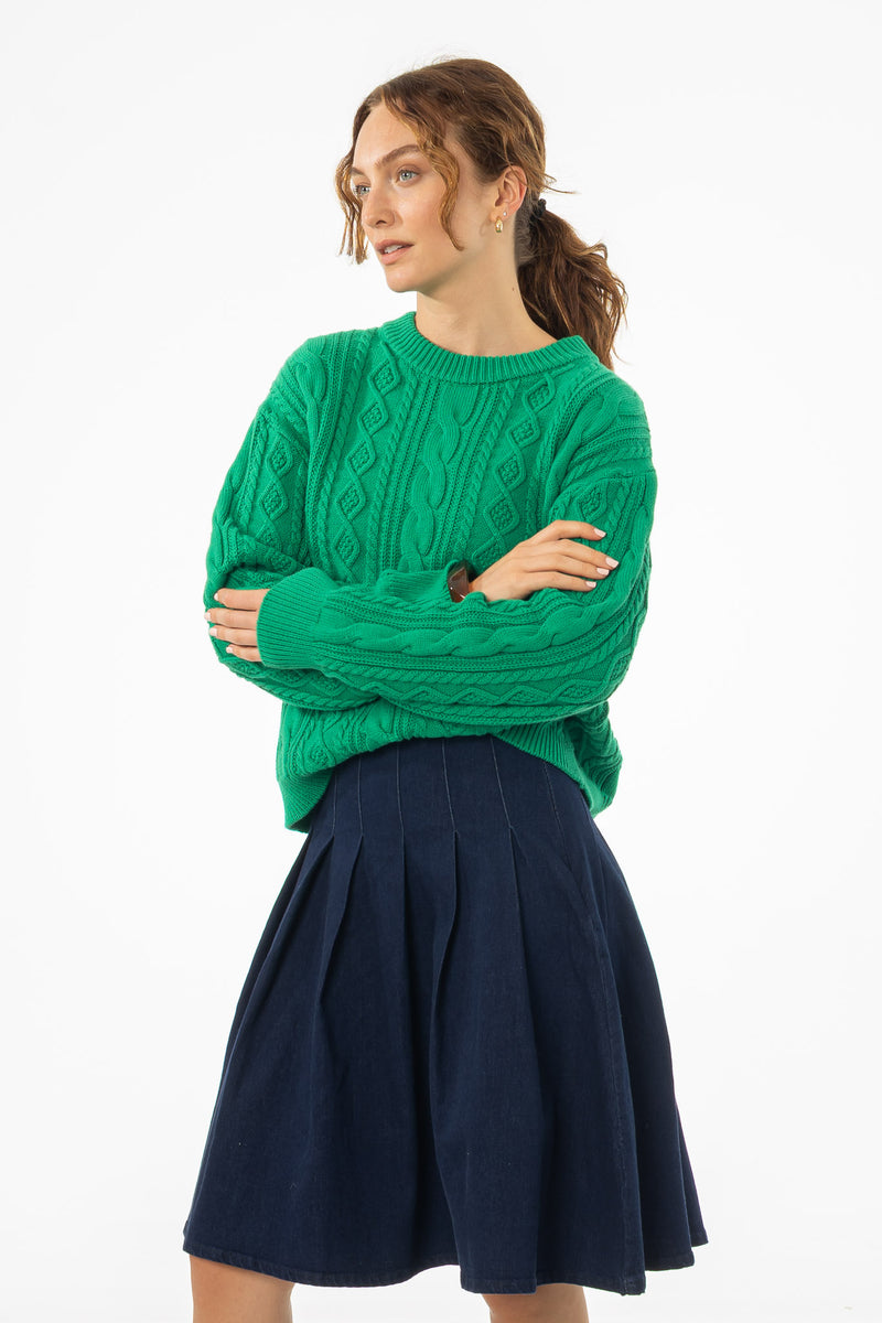 Green Tri Knit Sweater