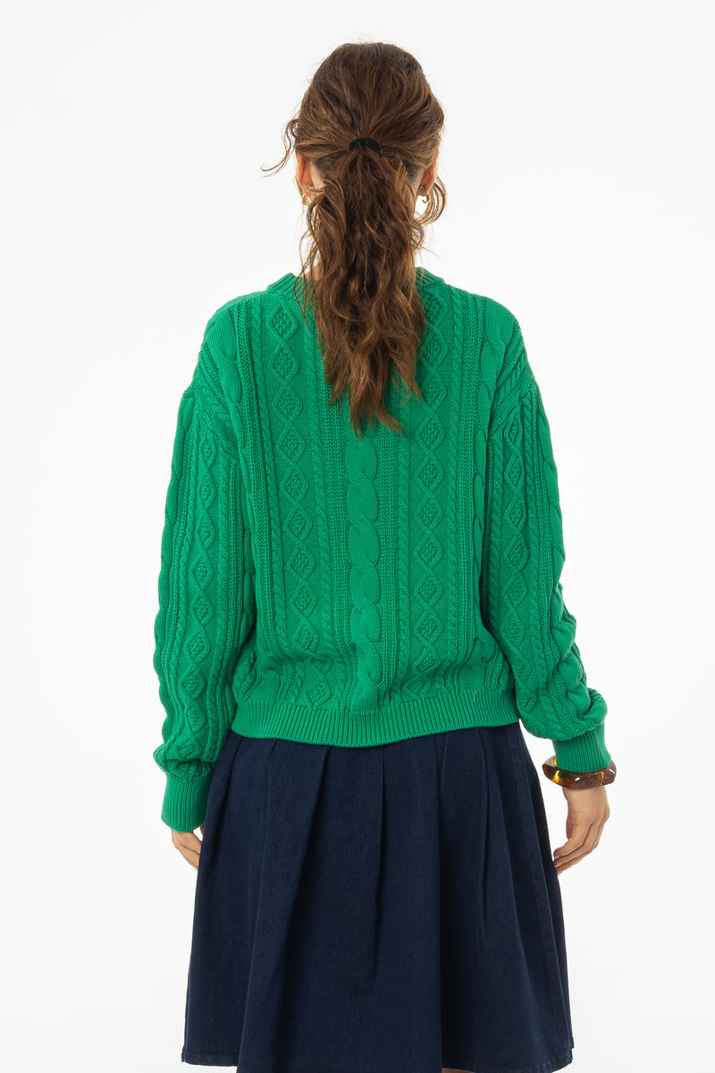 Green Tri Knit Sweater