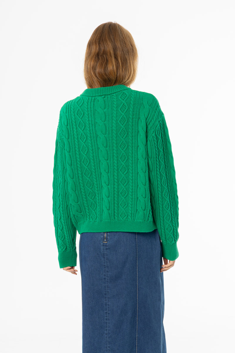 Green Tri Knit Sweater