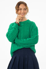 Green Tri Knit Sweater