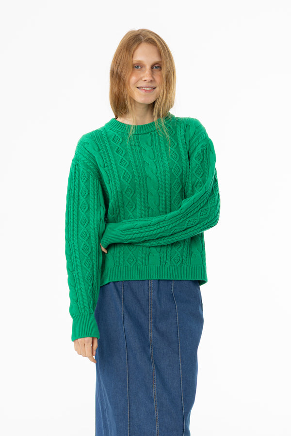 Green Tri Knit Sweater