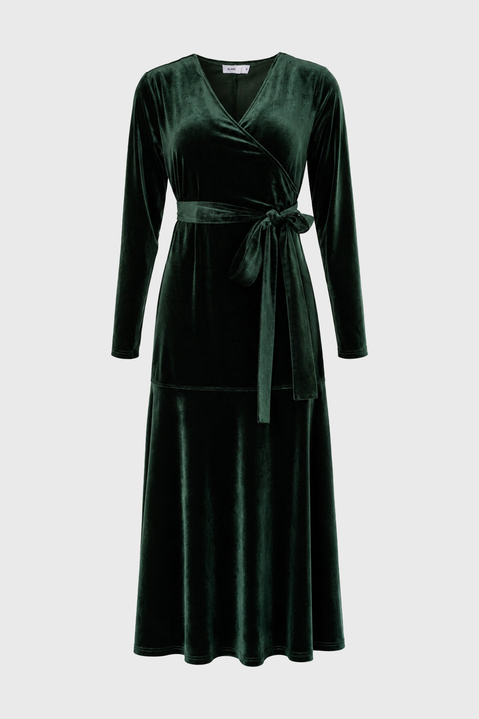 Green Wrap Velour Maxi Dress – BLANK