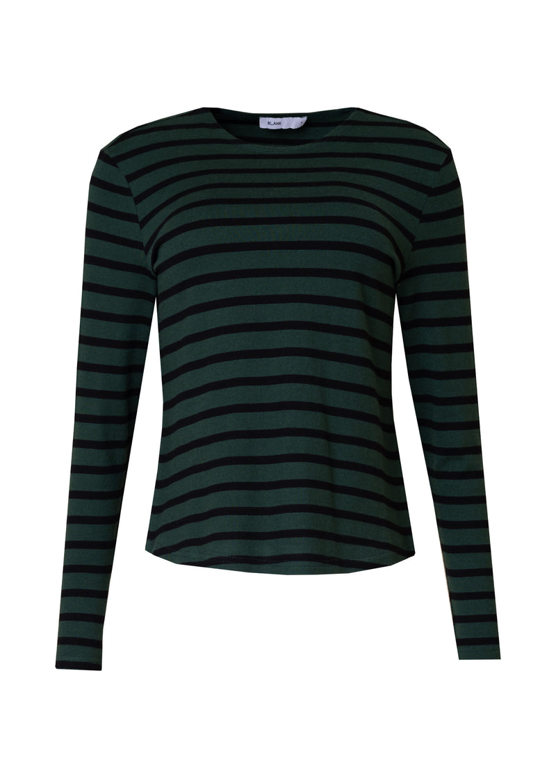 Green and Black Striped Knit Top