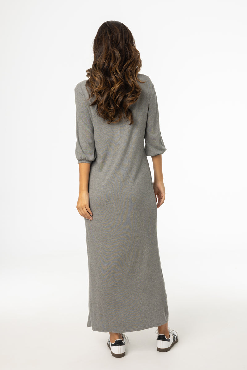 soft lounge long sleeve dress heather grey SKIMS Women's Soft Lounge Long Sleeve Dress in Heather Grey SKIMS