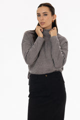 Grey Drop Shoulder Sweater Top