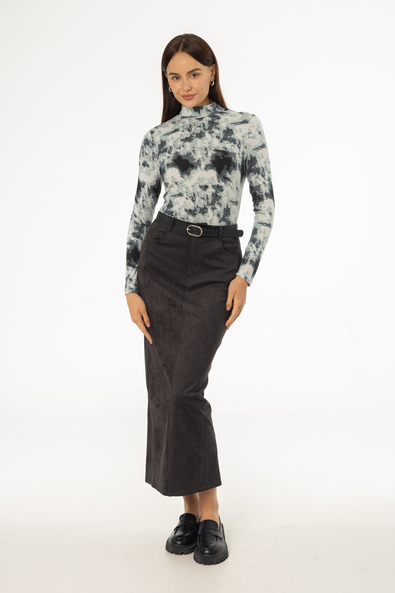 Grey Everyday Microsuede Skirt