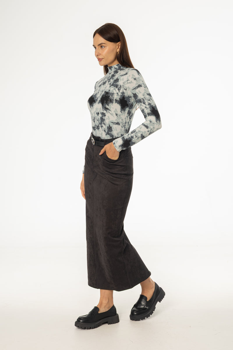 Grey Everyday Microsuede Skirt