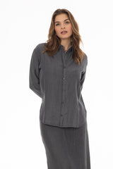 Grey Feather Soft Blouse