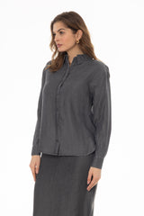 Grey Feather Soft Blouse