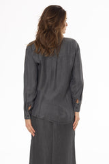 Grey Feather Soft Blouse