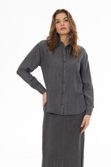 Grey Feather Soft Blouse