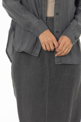 Grey Feather Soft Maxi Skirt