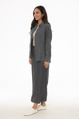 Grey Feather Soft Maxi Skirt