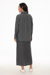 Grey Feather Soft Maxi Skirt