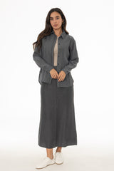 Grey Feather Soft Maxi Skirt