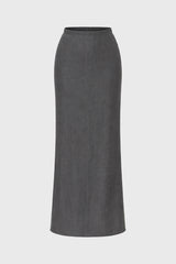 Grey Feather Soft Maxi Skirt