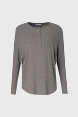 Grey Henley Dolman T-Shirt