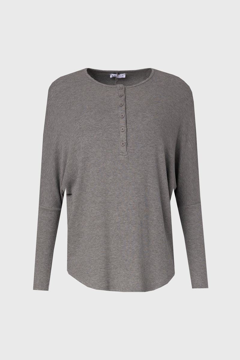 Grey Henley Dolman T-Shirt