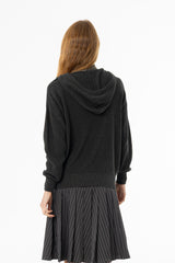Grey Knit Hoodie Sweater