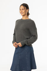 Grey High-Low Oversized Sweater