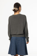 Grey High-Low Oversized Sweater