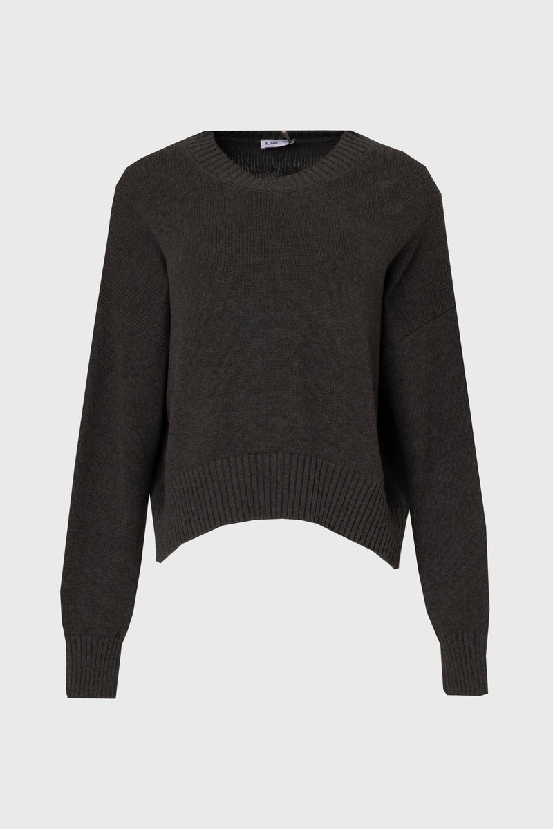 Grey High-Low Oversized Sweater