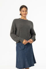 Grey High-Low Oversized Sweater