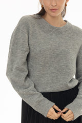 Grey Oversized Knit Sweater Top