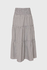 Grey Striped Maxi Skirt