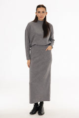 Grey Sweater Maxi Skirt