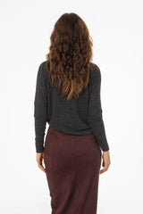 Grey Swing Mock Neck Top