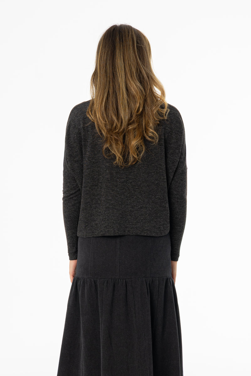 Grey Swing Mock Neck Top
