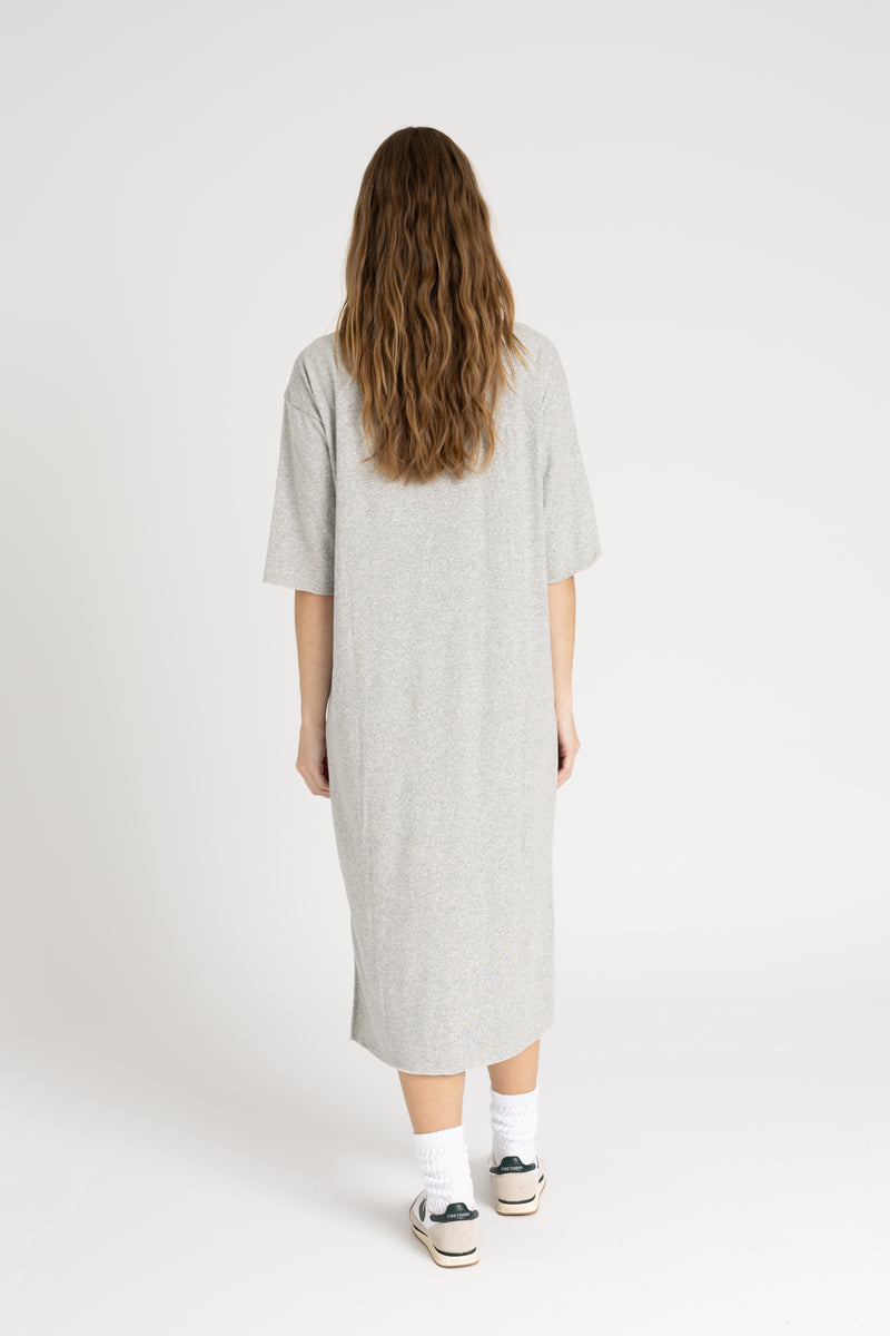 Grey Terry Midi Dress