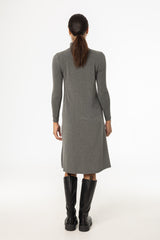 Grey Turtleneck Swing Dress