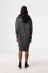 Grey Zipper Sweatshirt Dress