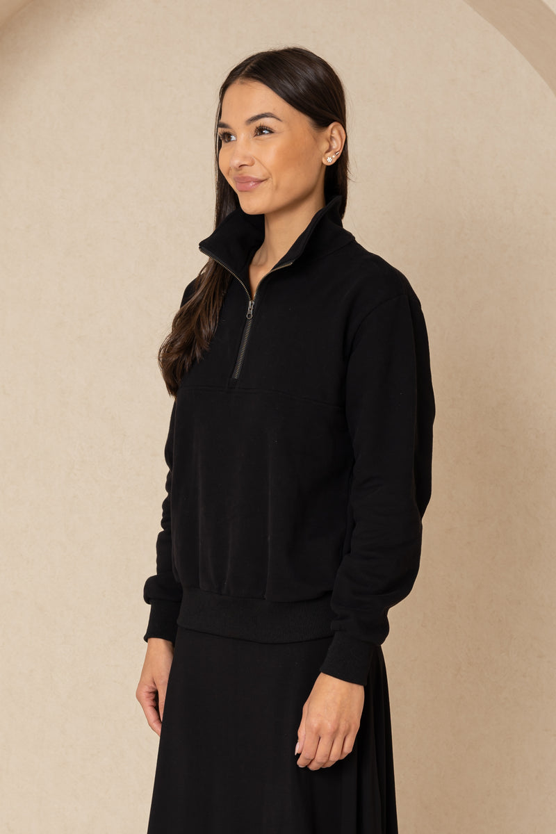 Black Half Zip Sweatshirt