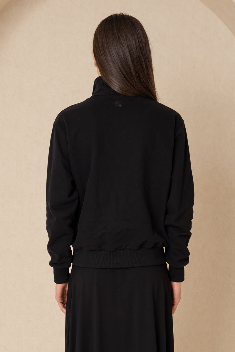 Black Half Zip Sweatshirt