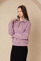 Lavender Half Zip Sweatshirt