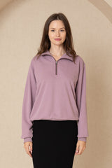 Lavender Half Zip Sweatshirt