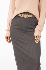Heather Grey Pinstripe Everyday Skirt